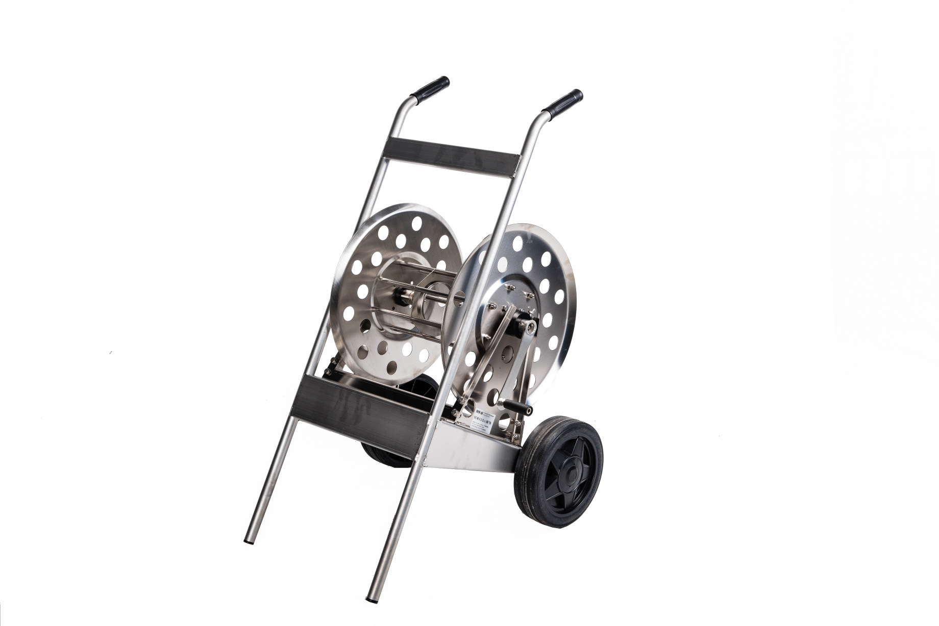 Manuell slangetrommel på tralle — 1/2"–3/8", rustfritt stål AISI 316L (91-400)