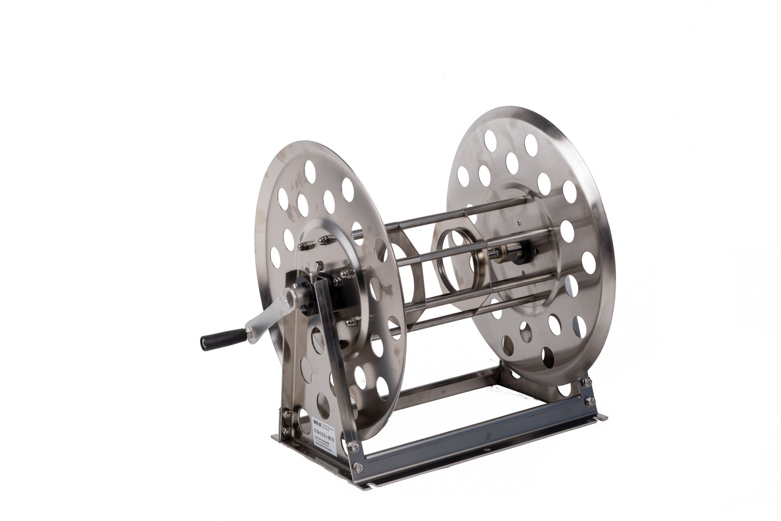 Manuell slangetrommel, veggmontert — 1/2"–3/8", rustfritt stål AISI 316L (200010000)